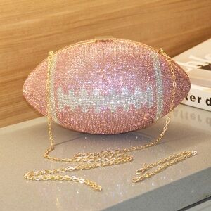 Diamond Luxury shiny rhinestone Bag Football shape